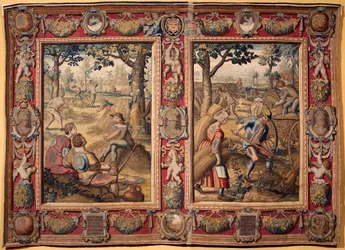 Luglio e agosto: “lavori agricoli e raccolti” Arazzo delle manifatture di Mortlake. XVII secolo Genova, Musei di Strada Nuova