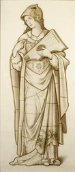 Musa della Poesia Lirica - Cartone per Vetrata (circa 1890)