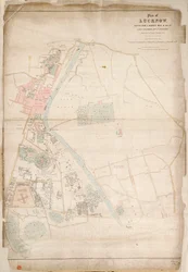 Pianta di Lucknow, tracciata da un rilevamento effettuato nel 1856 dal tenente Moorsom, 52ª fanteria leggera. (Presentata dal capitano Moorsom, C.E.), ca. 1856