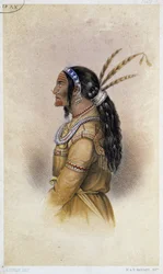 Guerriero Kuteka Kutchin, in "Artic Searching Expedition: diario di un viaggio in barca attraverso la terra di Rupert e il mare artico alla ricerca delle navi di scoperta sotto il comando di Sir John Franklin" di Sir John Richardson