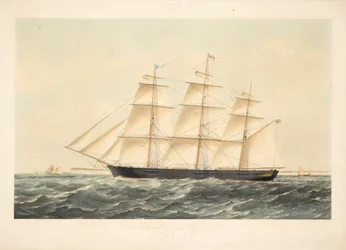 Il celebre clipper in ferro Chile, 767 tonnellate di stazza, appartenente ai signori Seymour Peacock & Co. di Londra
