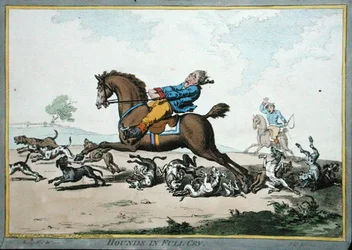 Cani in piena corsa, inciso da James Gillray (1757-1815) pubblicato da Hannah Humphrey nel 1800