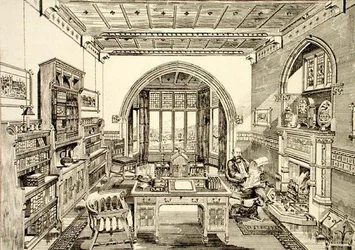 Vista Interna di una Biblioteca