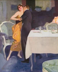 Un abbraccio appassionato (litografia a colori)