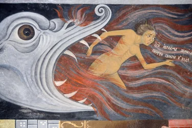 Bulgaria, Monastero di Rila, affresco nella chiesa della Natività della Vergine