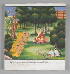 Or. 13534, f.6, Scene della vita di Buddha (pergamena)