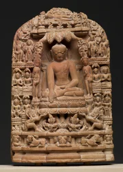 Placca che raffigura episodi della vita di Shakyamuni Buddha