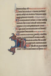 Iniziale N: Dio che toglie la benda a Synagoga