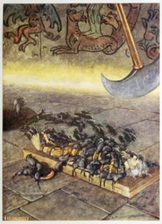"Si accalcavano su di me in cumuli sempre più numerosi.", da Selected Tales of Mystery, pub. 1909