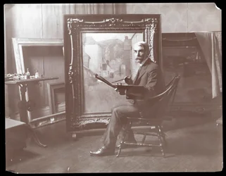 H.B. Snell nel suo studio, New York, 1907