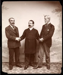Leader sindacali Samuel Gompers, John Burns e Holmes, 1893-4 (stampa al gelatino d