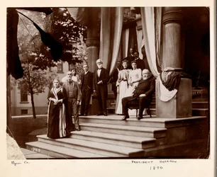 Presidente Benjamin Harrison e gruppo, 1890 (stampa al gelatino d