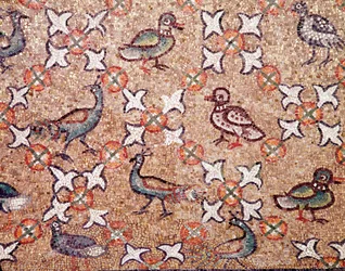 Uccelli (dettaglio di mosaico, V secolo)