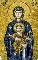 Mosaico dei Comneni raffigurante la Madonna col Bambino, Santa Sofia, Turchia