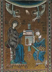 Re Guglielmo II di Sicilia offre alla Vergine la chiesa di Monreale