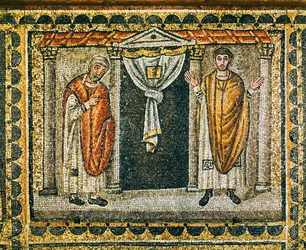 Parabola del fariseo e del pubblicano, VI secolo (mosaico)