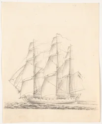 Nave da guerra a vele spiegate