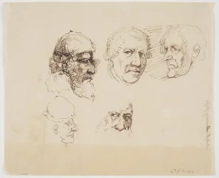 Cinque teste di uomo