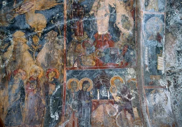 Affresco nella chiesa di Metamorphosis Sotiros, Voutas, Creta, Grecia (foto)