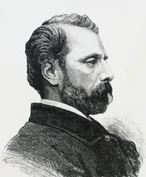 Ritratto di Agostino Bertani (1812-1886) nel 1860, medico e patriota italiano, incisione