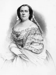 Ritratto di Isabella II di Borbone (1830-1904), Regina di Spagna, incisione