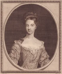 Ritratto di Margaret Cecil, contessa di Ranelagh (1672 o 1673-1728), incisione in rame di John Goldar (1729-1795) da un dipinto di G Kneller