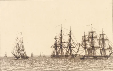 Una brigantina in navigazione. Illustrazione per "Linearperspectiven", Tavola IXb