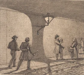 Scena di strada alla luce della lanterna. Illustrazione per "Prospettiva lineare", Tavola VIII