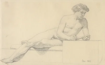 Modello maschile sdraiato