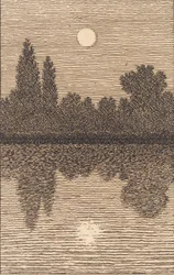 Chiaro di luna su un lago. Illustrazione per "Linearperspectiven", Tavola IV