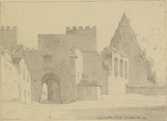Veduta di Porta S.Paolo e Piramide di Caio Cestio vista dal lato della città, Roma