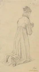 Studio di una donna inginocchiata