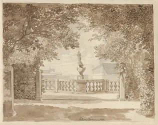 Vista dal Giardino di Palazzo Barberini verso il Palazzo e il Quirinale, Roma