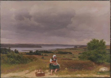 Vista del lago Fure vicino a Rudersdal, Nord Sealand