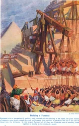 Costruzione di una piramide, illustrazione da 