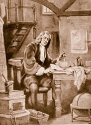 Sir Isaac Newton nella sua piccola stanza