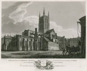 Veduta nord-est della Chiesa di San Salvatore, Tribunale Consistoriale e Cappella di San Giovanni