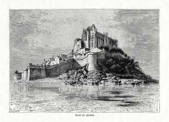 Mont-Saint-Michel, Normandia, Francia, 1879