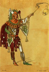 Bozzetto di costume per un giullare per Sogno di una notte di mezza estate, ca. 1881-93