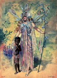 Titania, bozzetto di costume per «Sogno di una notte di mezza estate», prodotto da R. Courtneidge al Princes Theatre di Manchester