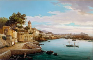 Veduta del porto di Genova