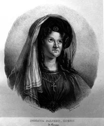 Ritratto della poetessa Diodata Saluzzo-Roero. Litografia di Camilla Guiscardi