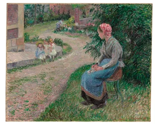 Un servitore seduto nel giardino a Eragny, 1884