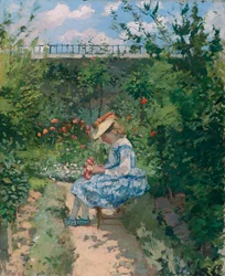 Jeanne nel giardino, Pontoise, c.1872