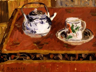Natura morta, tazza e teiera