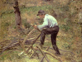 Pere Melon che sega legna, Pontoise, 1879
