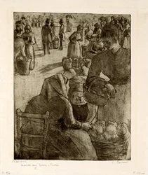 Il mercato delle verdure a Pontoise, 1891