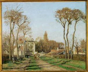 Ingresso del villaggio di Voisins, Yvelines (olio su tela)