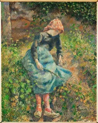 La bergere ou Jeune fille a la baguette, paysanne assise (olio su tela)