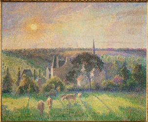 Paesaggio di Eragny: chiesa e fattoria di Eragny (olio su tela)